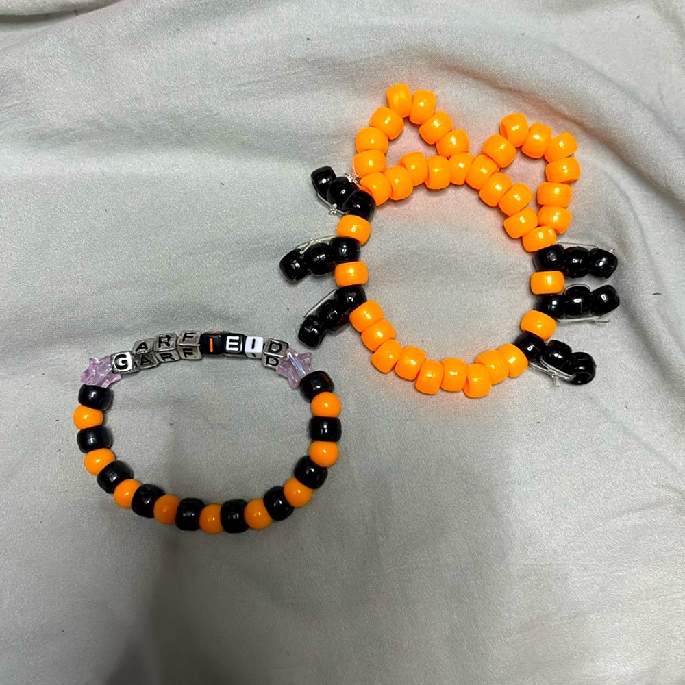 Garfield  cat Kandi bundle handmade